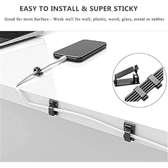 CordManagement Organizer Kit 4Cable Sleeve Split with 41SelfAdhesive Clip Holder - Picture 11 of 14